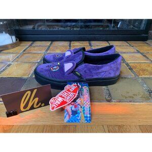 Kids 2.5 Vans x Sailor Moon “Luna” Purple Plush Slip On Shoes